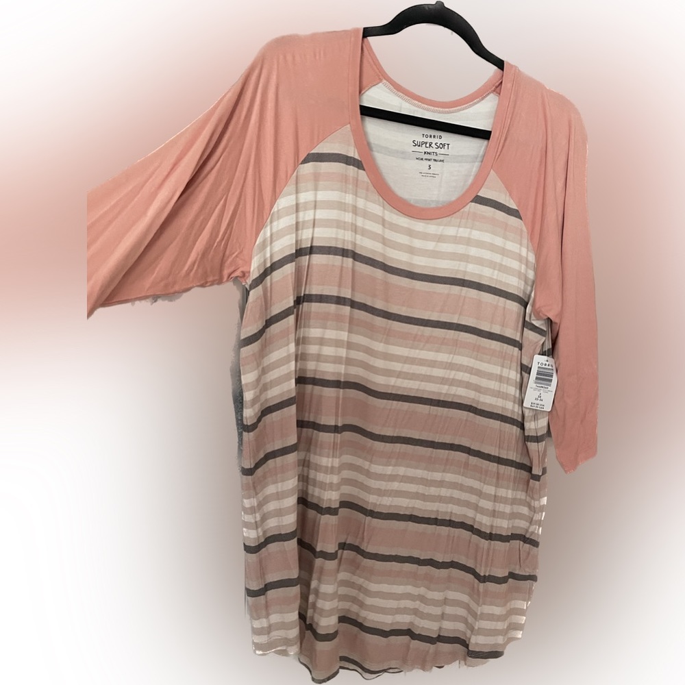 Torrid 3/4 Sleeve Super Soft Baseball Tee